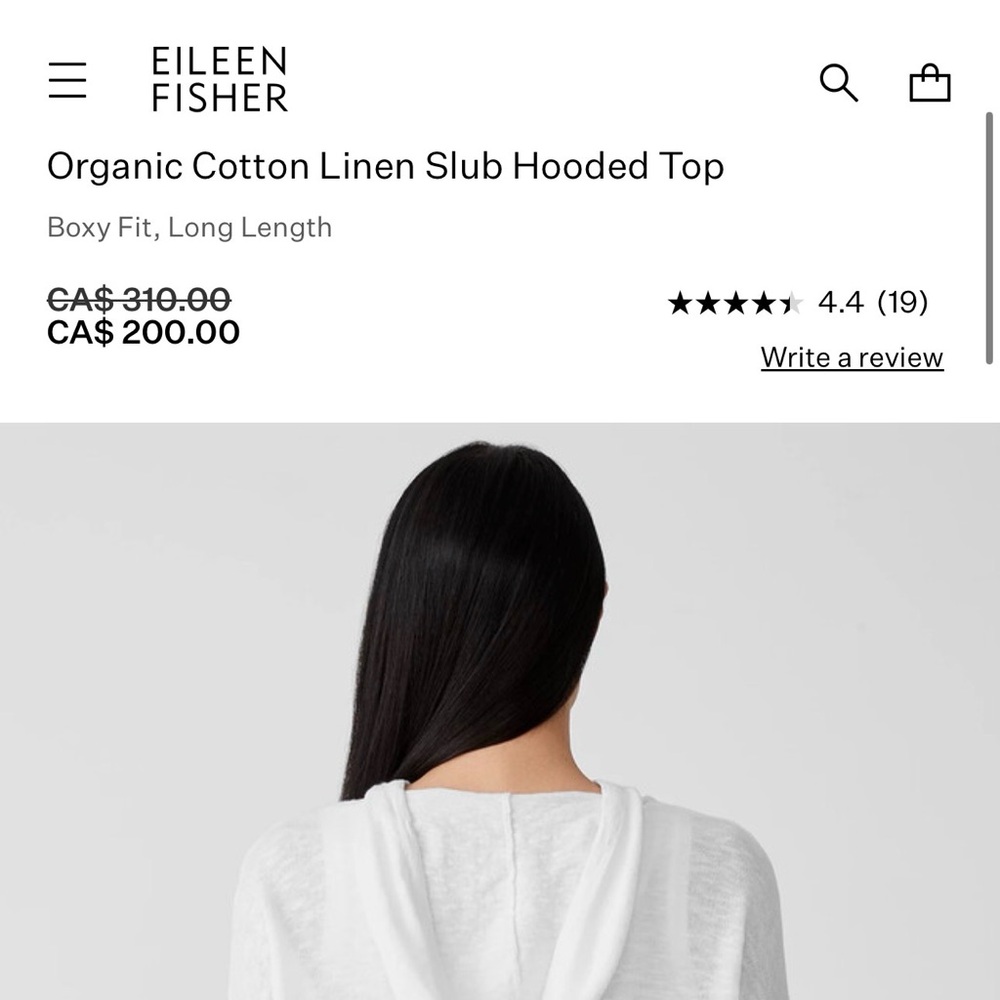 Eileen Fisher organic cotton linen slub Mustard Knit Hooded Pullover top size S - Picture 10 of 11